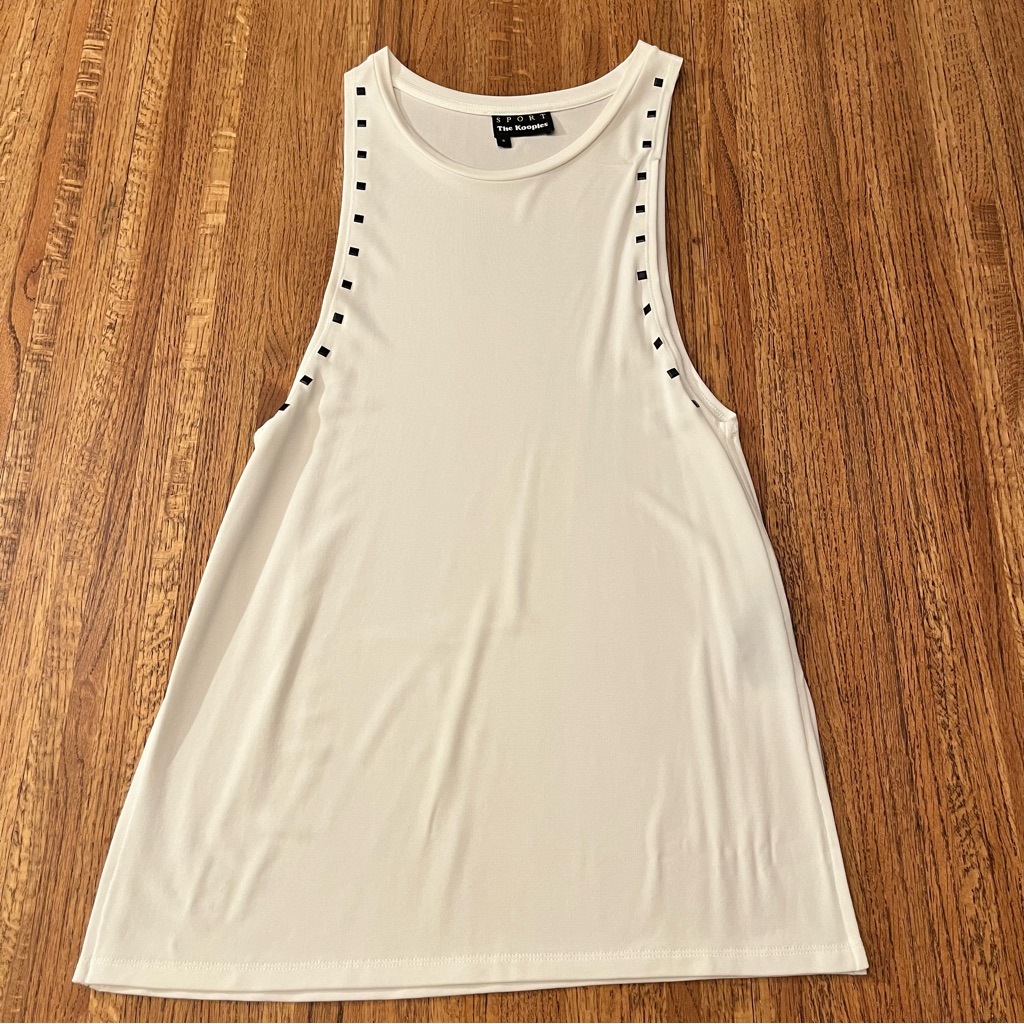 The Kooples Sport Stud White Tank Top Size Small
